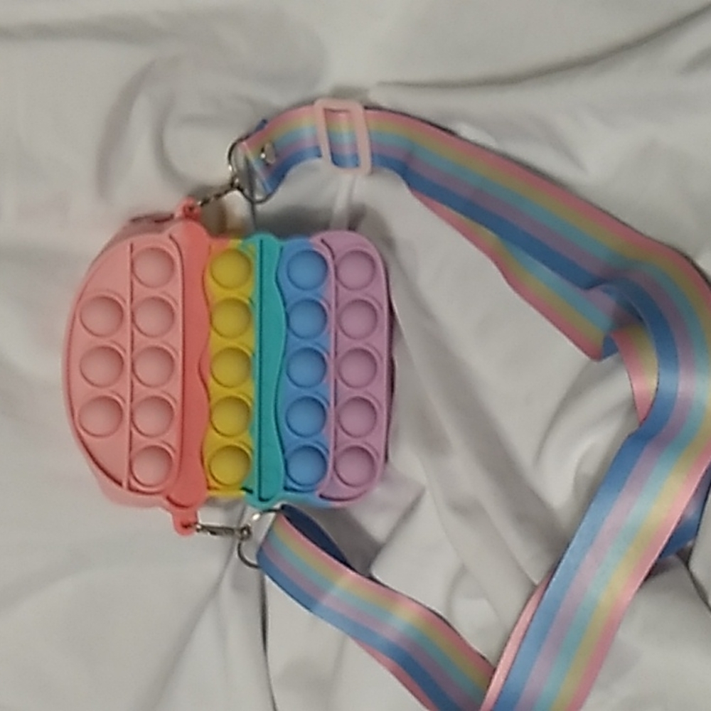 Pop It Rainbow Hamburger Bag 4.5 x 5 x 1.5 inches